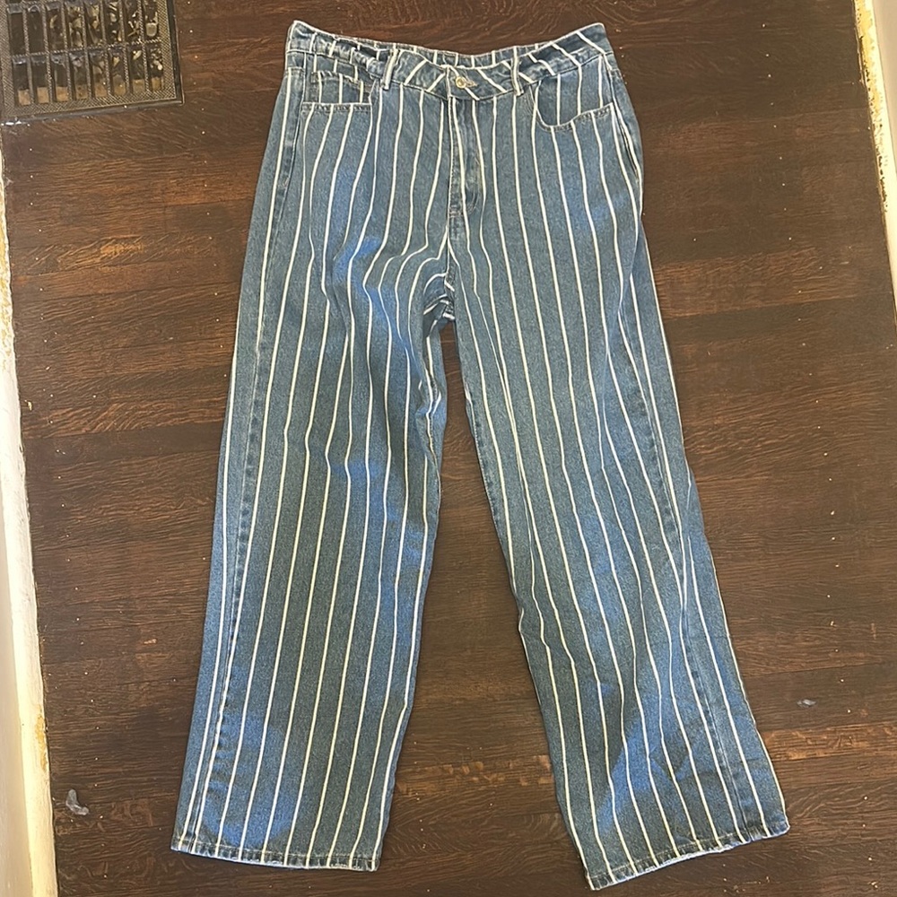 Never Worn Striped Jeans